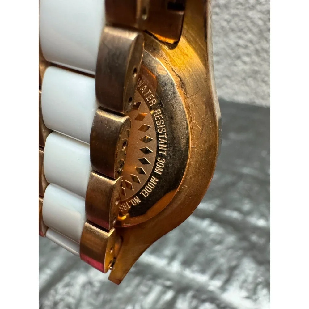 Invicta Angel Lady 1657 Ladies Quartz Watch 38mm Rose Gold White Stainles Steel